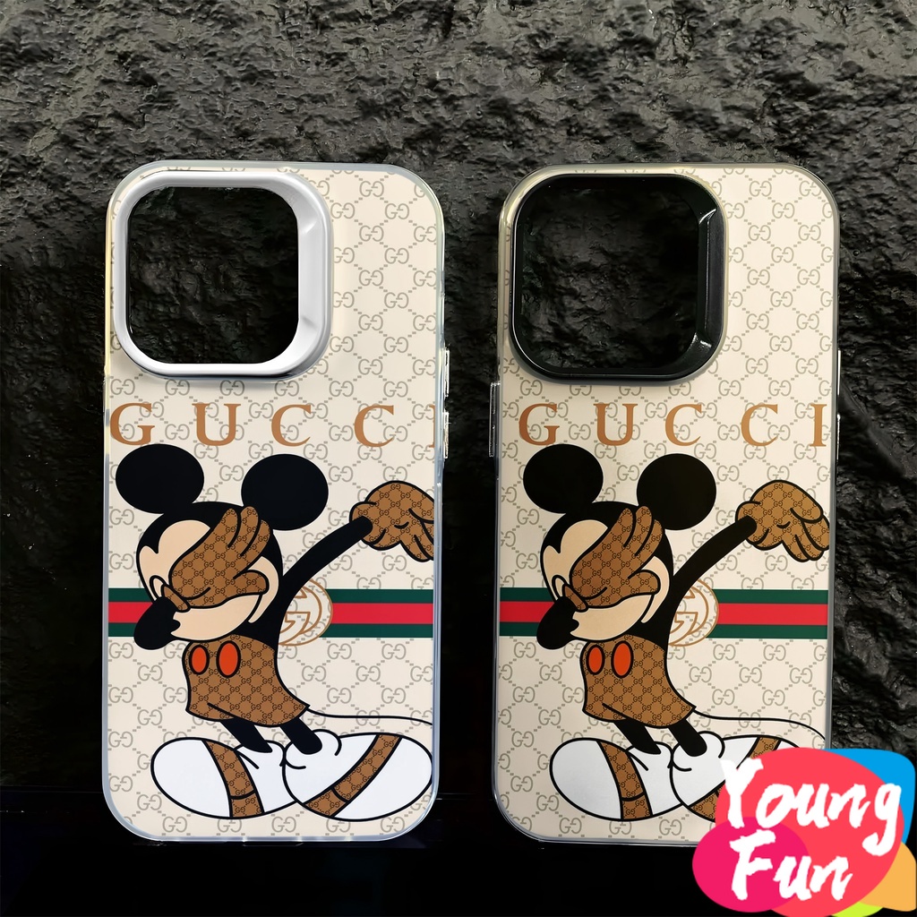 iPhone มิกกี้เมาส์ Mickey 15 pro max 14 XR 13 11 12 Pro Max 8 7 6 6S Plus X Xs Max Se 2020 13 12 11เคสโทรศัพท์มือถือแบบนิ่ม Tpu กันกระแทก 3D ขอบโค้ง แวววาว สําหรับ