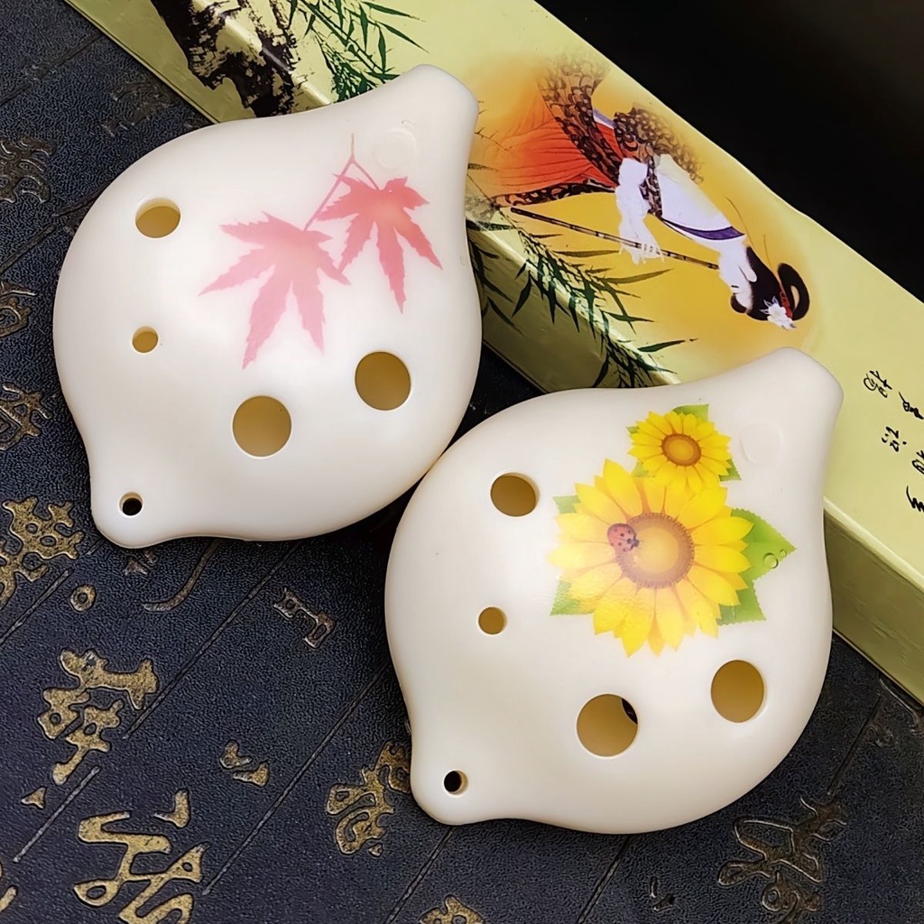 คุณภาพ Ocarina 6 หลุมเริ่มต้นระดับเด็กนักเรียน lanyard เรซิ่น Alto C คีย์หกขลุ่ย AC พลาสติก