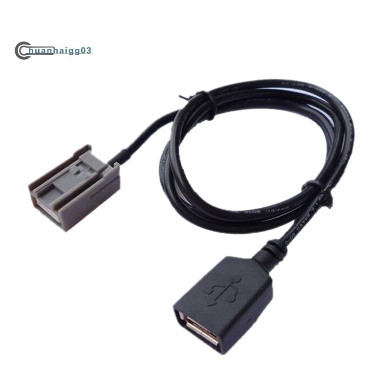 (chuanhaigg03) อะแดปเตอร์สายเคเบิลต่อขยาย USB ตัวเมีย สําหรับรถยนต์ Honda Civic Jazz CR-V Accord Stereo MP3