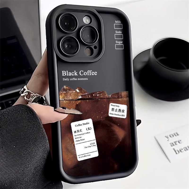 ice Coffee เคสซิลิโคนเหลว For Xiaomi Redmi Note 12 Pro 11 8 9 10 10S 9A 9C 9T 10C 11S POCO X5 M3 M5S C55 Mi 11 Lite ปลอก