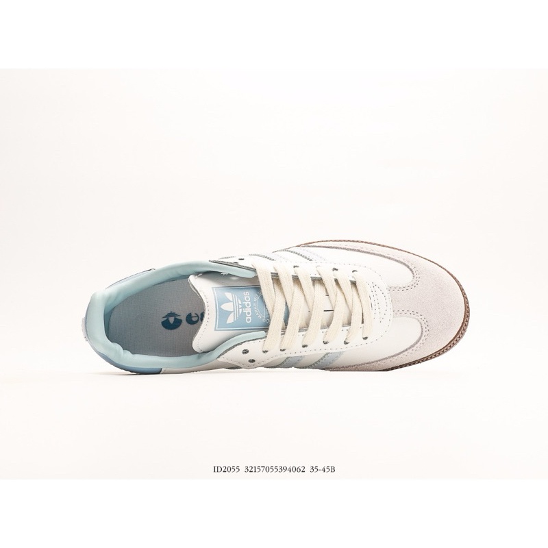 Adidas Samba Classic OG สีขาว Hallo Blue 100%  รองเท้า light