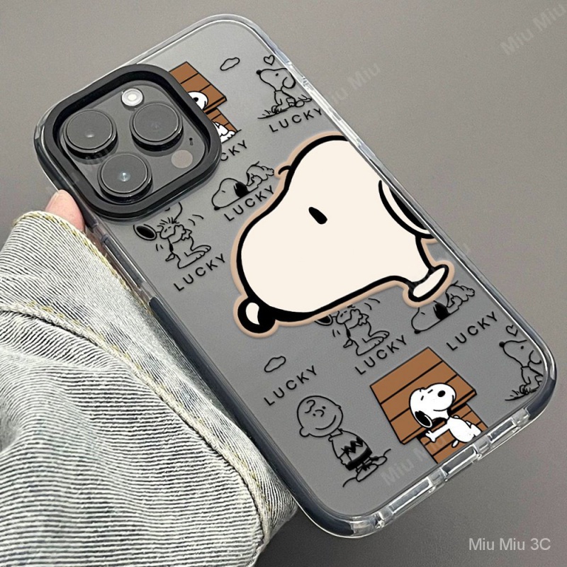 เคสซิลิโคนใส ลายสนูปปี้ กันกระแทก สําหรับ iPhone 11 12 13 14 15proax Xs XR XSMAX 7 8Plus