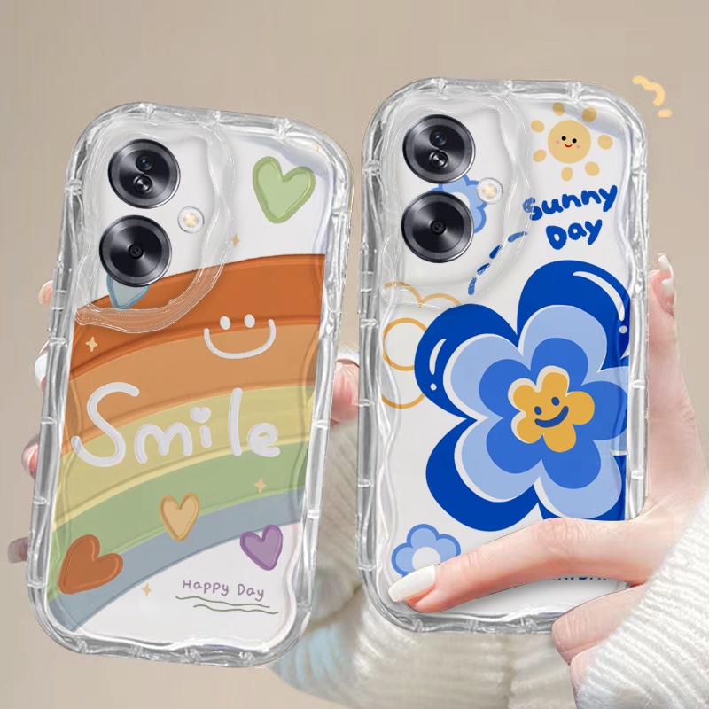 เคส OPPO A79 5G เคสโทรศัพท์มือถือแบบนิ่ม ใส ลายดอกไม้ สีรุ้ง แมว กาแฟ แฟชั่น สําหรับ