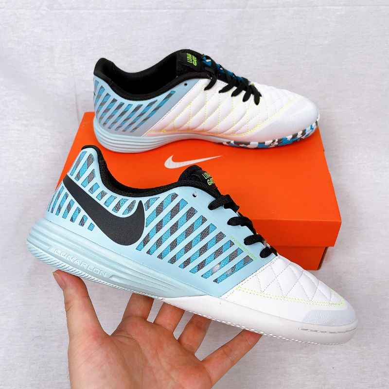 กีฬา รองเท้าฟุตซอล Nike Lunar Gato II Laser Blue Black IC