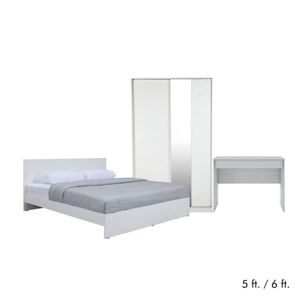 INDEX LIVING MALL ชุดห้องนอน รุ่นวิวิด พลัส+วีโต้ (เตียงนอน, ตู้เสื้อผ้าบานสไลด์, โต๊ะเครื่องแป้ง)