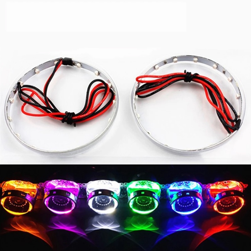ยี่ห้อใหม่ DIY Devil Eyes LED Halo แหวนชุด 3.0 นิ้วโปรเจคเตอร์ไฟหน้ารถ 360 องศา Demon Eyes ไฟ LED ดัดแปลง Q5 Hela เลนส์