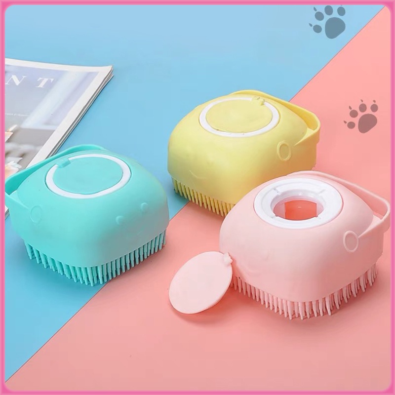 แปรงอาบน้ำ แปรงอาบน้ำซิลิโคน สามารถใช้งาน หวีผม สระผม นวดผมในสินค้าตัวเดียว ให้หนังศีรษะของคุณสะอาด สบาย