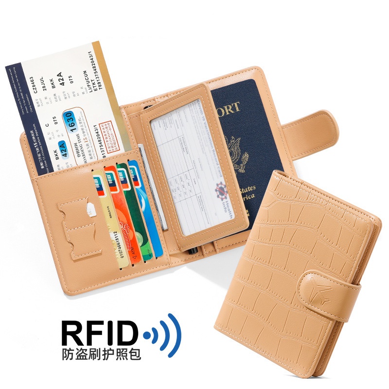 กล่องหนัง PU ใส่หนังสือเดินทาง อเนกประสงค์ ลายหิน RFID เรียบง่าย สําหรับเดินทาง