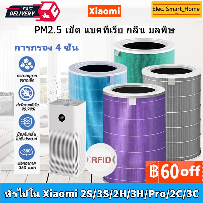 【มี RFID】ไส้กรองอากาศ Xiaomi Mi Air Purifier Filter ไส้กรองเครื่องฟอกอากาศ รุ่น Xiaomi 3C/3S/3H/Pro/2S/2C/2H