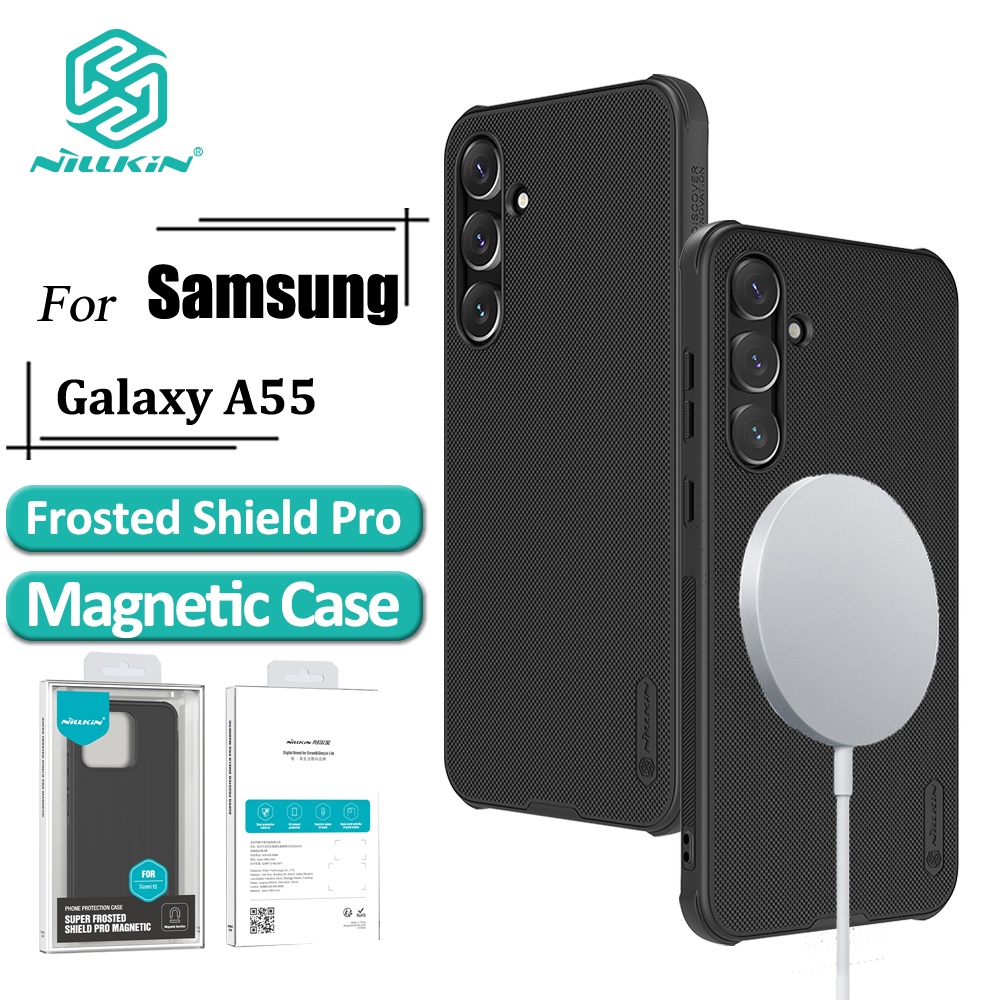 Nillkin เคสแม่เหล็กสําหรับ Samsung Galaxy A55 เคสโทรศัพท์ Ultra Thin Matte TPU + PC Anti ลายนิ้วมือกันกระแทกฝาหลัง (เฉพาะพร้อมฟังก์ชั่นดูดแม่เหล็ก)