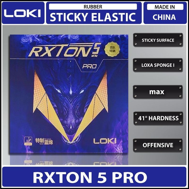 Loki Rxton 5 Pro ยางปิงปองยืดหยุ่นเหนียว Getah Ping Pong