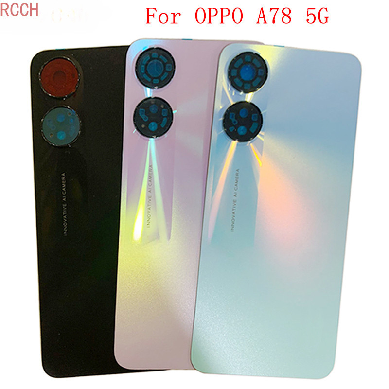ฝาครอบแบตเตอรี่ด้านหลัง พร้อมโลโก้ แบบเปลี่ยน สําหรับ OPPO A78 5G CPH2483 CPH2495