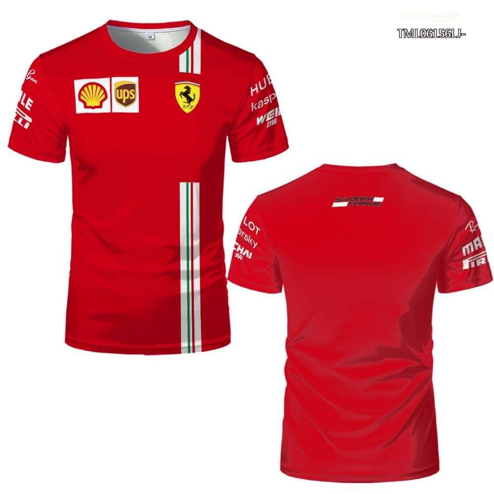 F1 ใหม่ เสื้อยืดแขนสั้น พิมพ์ลาย Ferrari Team Extreme 3D โอเวอร์ไซซ์ สีแดง แฟชั่นฤดูร้อน สําหรับผู้ชาย ผู้หญิง 2023