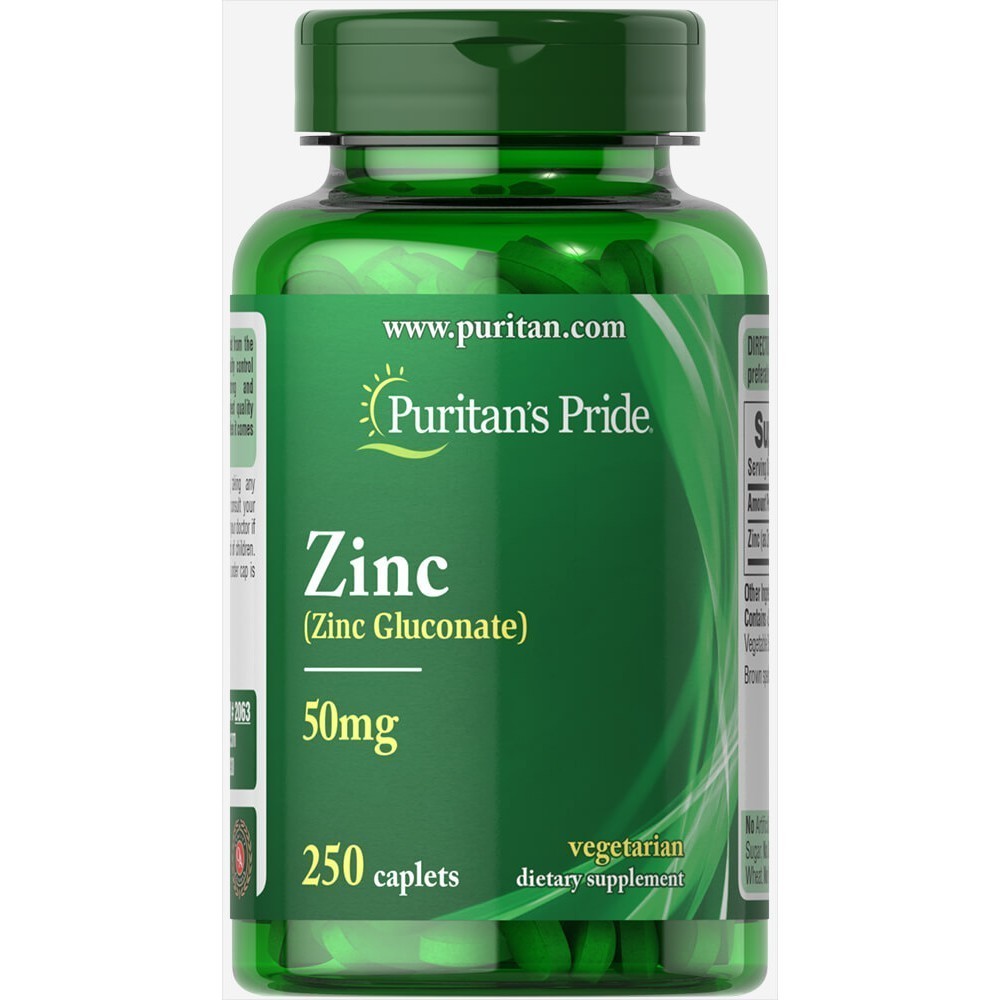 📍📍ซิงค์ กลูโคเนต Zinc (Zinc Gluconate) 50 mg 250 Caplets (Puritan's Pride) จากอเมริกา พร้อมส่ง