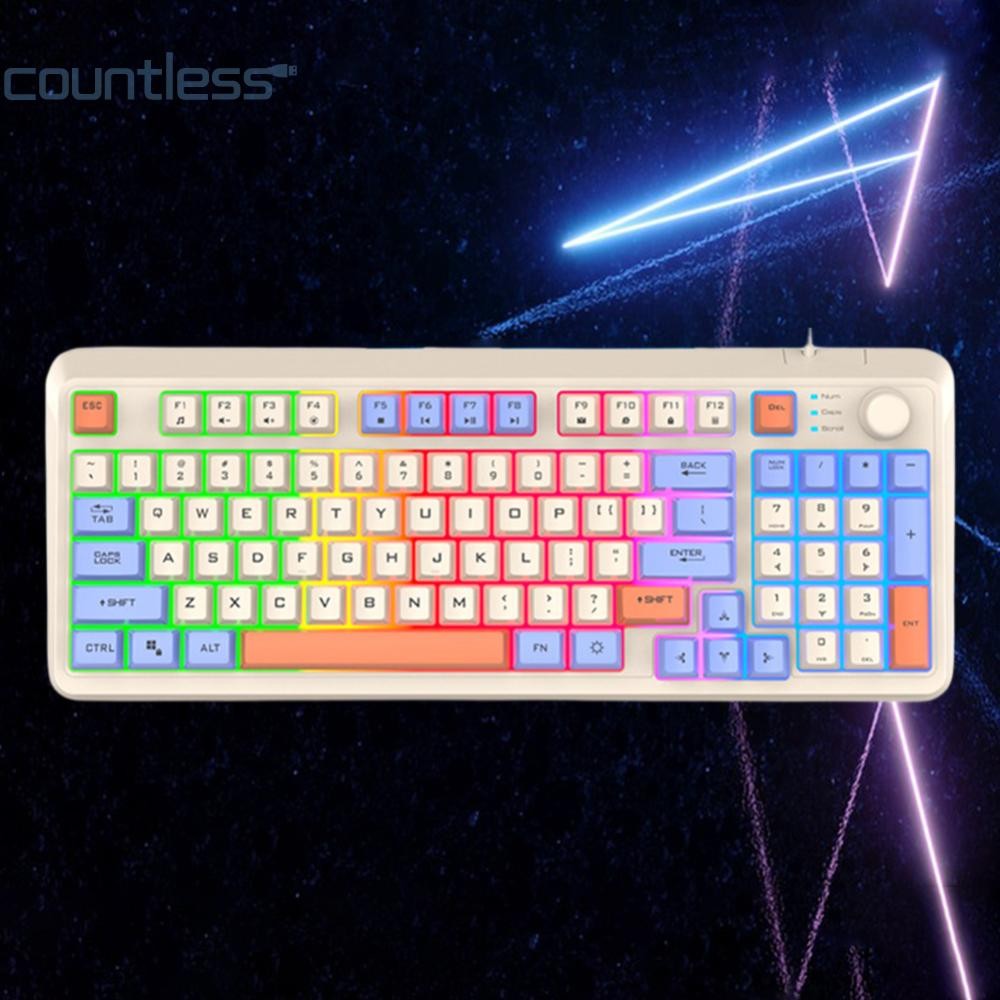 Uk Luminous Keyboard คีย์บอร์ดแบบมีสาย K82 Gamer ปุ่มกด RGB Light สําหรับแท็บเล็ตพีซี Deskt [นับเลข]