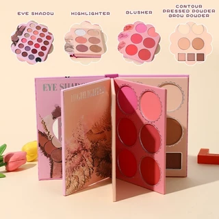 หลากสี คุ้มมาก อายแชโดว์ + ไฮไลท์ + รองพื้น + ปัดแก้ม พร้อมกลิตเตอร์เคลือบมุกและเลื่อมเสร็จสิ้นเป็นพาเลทแต่งหน้า 048