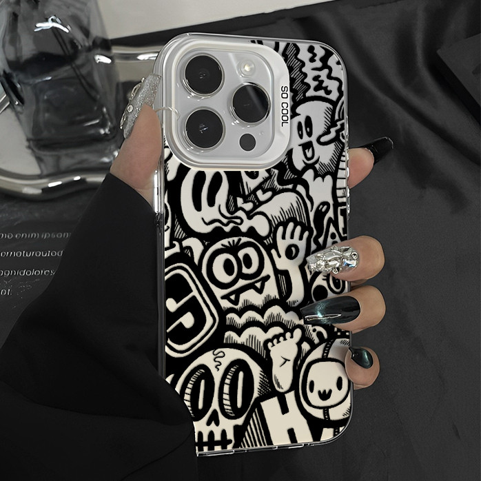 🔥GOOD🔥เคส IPhone 11 12 13 14 15 16 Pro MAX 14 15 Plus XR XSmax 7PLUS เปลือกป้องกันการตกของมอนสเตอร์กราฟฟิตี้สร้างสรรค์