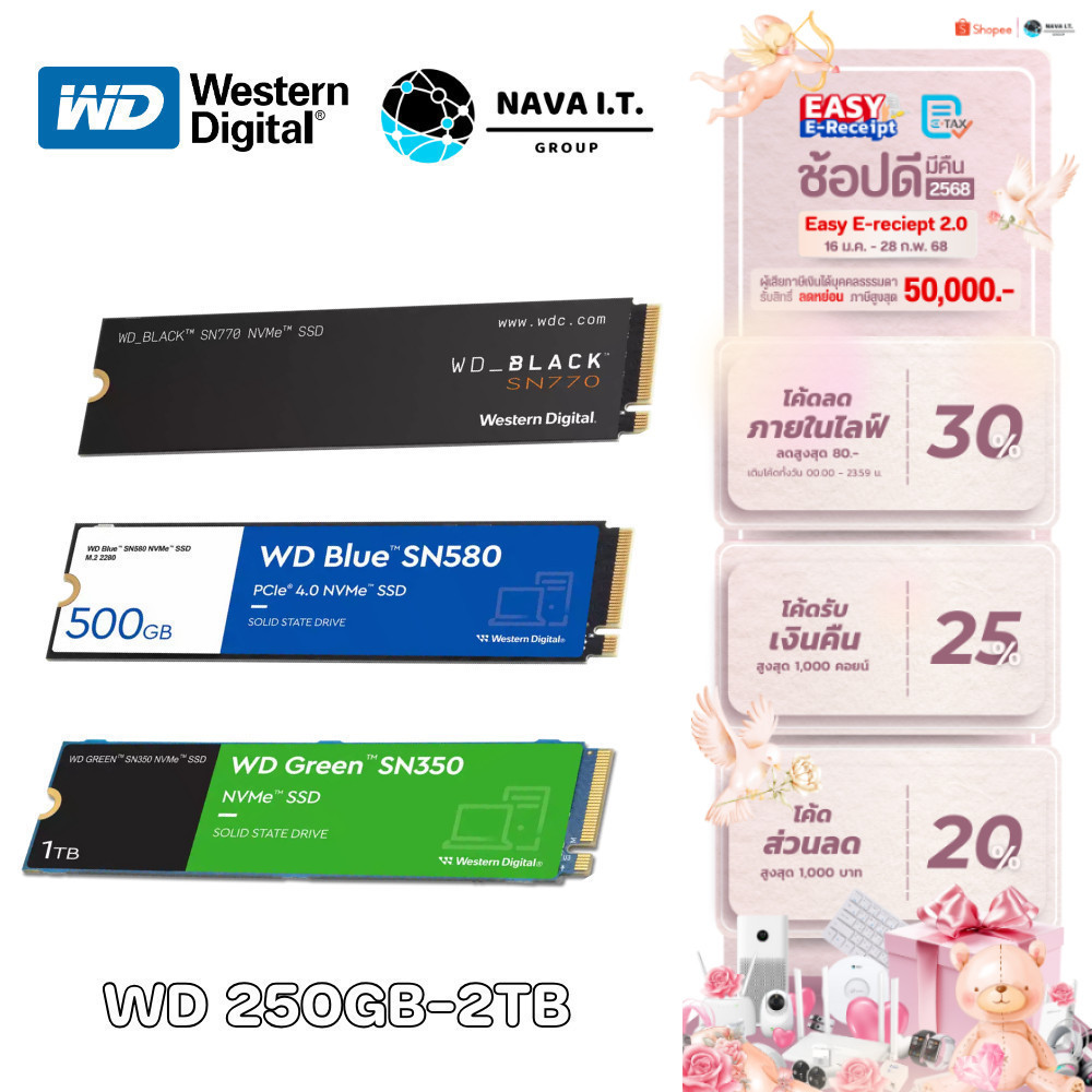 🛵มีส่งด่วน💨 SSD WD BLACK  SN750SE SN770 WD BIUE SN580 GREEN SN350 M.2 2280