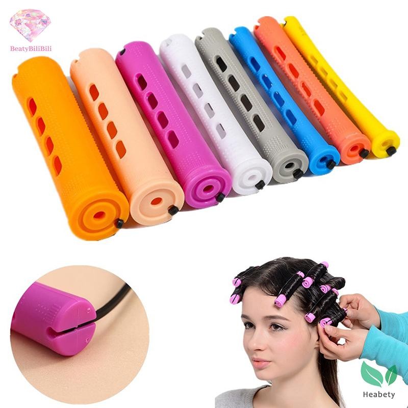 Heabty 12 ชิ้นแกนดัดผมสั้นเย็น Wave Rods Curler ความร้อนดัด Rods ลูกกลิ้งดัดผม Curlers เครื่องมือผมใหม่