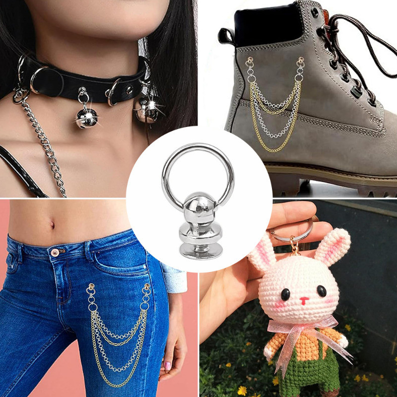 โลหะผสมสังกะสีดึงแหวนกระดุม-กระเป๋าถือรองเท้าหนังหัวเข็มขัด-สกรูหมุดดึงแท็บ-เคสโทรศัพท์ตุ๊กตาแขวนอุปกรณ์เสริม-ติดตั้งง่ายแบบพกพา - รูปที่ 5