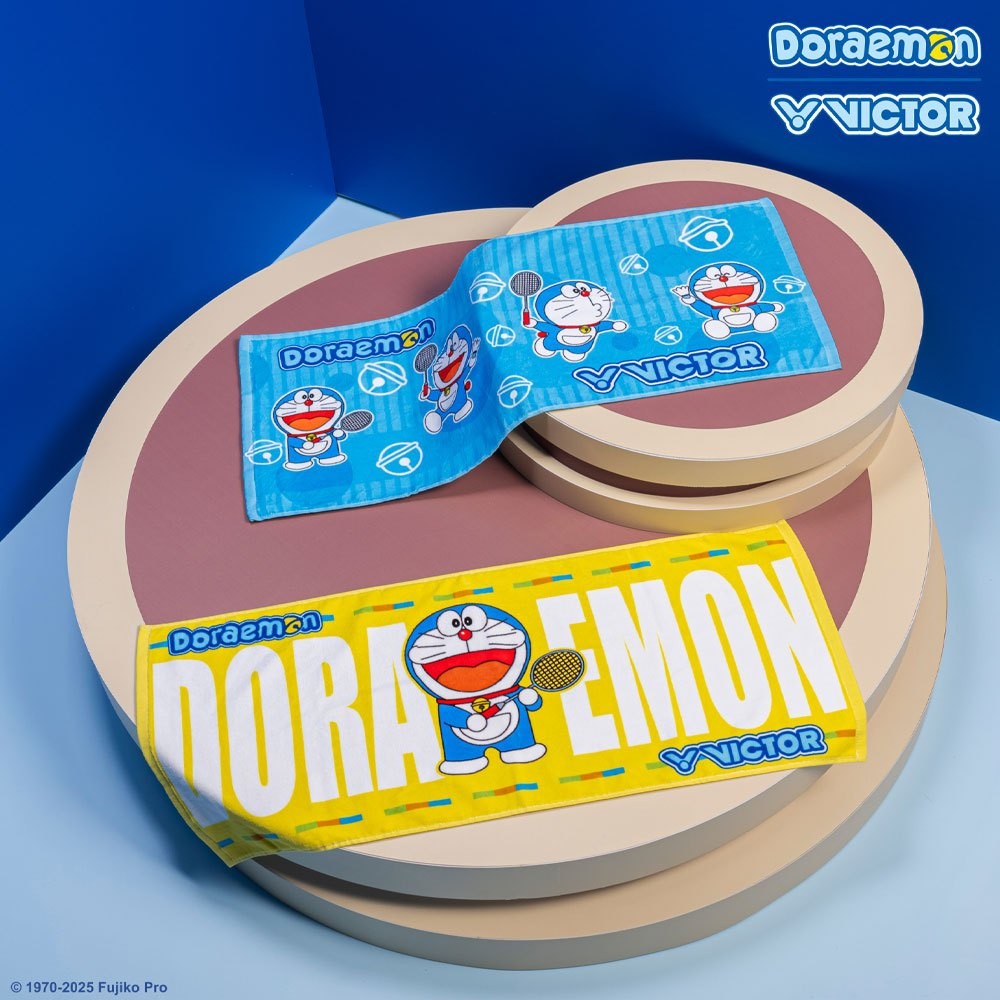 💙 VICTOR x DORAEMON TW511DRM / TW512DRM ✨🎒 ผ้าขนหนูสุดนุ่ม พร้อมพลังวิเศษจากโดราเอมอน! 🏸💙