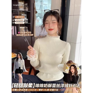 ลูกไม้ครึ่งคอเต่าbottomingเสื้อผู้หญิงสไตล์ใหม่ด้านในสไตล์ตะวันตกslimmerดูall-matchเสื้อกันหนาว