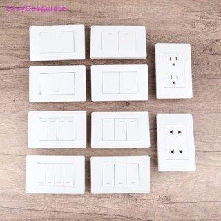 Eas 1 2 3 4 Gang On Off Light Wall Switch L3 แผงสวิตช์ปุ่มกด US สีขาว