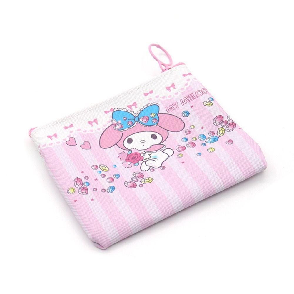 Tonfashion กระเป๋าใส่เหรียญ, กระเป๋าใส่พวงกุญแจ แบบพกพา Kawaii, กระเป๋าแต่งหน้า ขนาดเล็ก Cinnamoroll Kuromi กระเป๋าเก็บหูฟังผู้หญิง