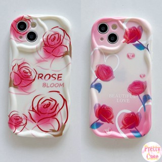 เคสโทรศัพท์มือถือนิ่ม ขอบโค้ง ลายดอกกุหลาบ และหัวใจ สวยงาม สําหรับ VIVO V27E V25E V21E V15 V23E V9 S1 Pro Y21S Y20S Y35 Y02S Y27 Y22S