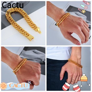 Cactu Cuban สร้อยข้อมือ ผู้หญิง ผู้ชาย แฟชั่น หรูหรา ฮิปฮอป