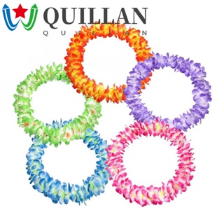 Quillan พวงมาลัยสร้อยคอแฟชั่น 4 ชิ้น / เซต ของขวัญ สไตล์ฮาวาย สําหรับผู้หญิง ที่คาดผม