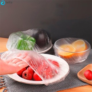 ISITA Disposable Cling Film Elastic Design Food Storage Covers Fruit Preservation Cover Wrap Food Dust-proof 100Pcs Plastic Refrigerator Use Fresh-keeping Kitchen Supplies