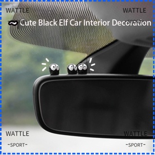 Wattle จี้เรซิ่น รูปการ์ตูนเอลฟ์ตลก สีดํา สําหรับตกแต่งภายในรถยนต์ 10 ชิ้น