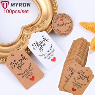 Myron ป้ายแท็กกระดาษคราฟท์ ทรงกลม สีขาว พร้อมเชือก 20 เมตร สําหรับตกแต่งสวน คริสต์มาส 100 ชิ้น