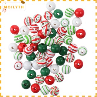 Moilyth ลูกปัดไม้ ทรงกลม 16 มม. สีแดง สําหรับทําเครื่องประดับ 180 ชิ้น