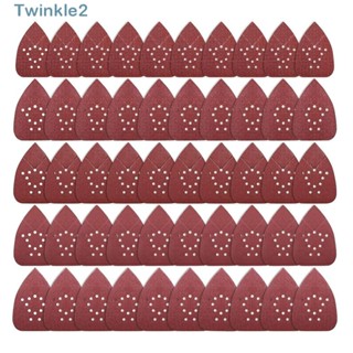 Twinkle แผ่นกระดาษทราย ทรงสามเหลี่ยม 60 80 120 150 220 ช่อง 12 หลุม สําหรับขัดเฟอร์นิเจอร์ ไม้ 50 ชิ้น