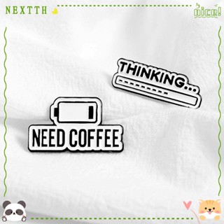 Nextth เข็มกลัด โลหะผสม รูปหมวกกาแฟ ใช้แบตเตอรี่ต่ํา