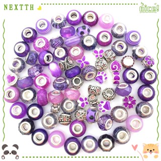 Nextth ลูกปัดเรซิ่น สีม่วง 80 ชิ้น สําหรับทําเครื่องประดับ สร้อยคอ