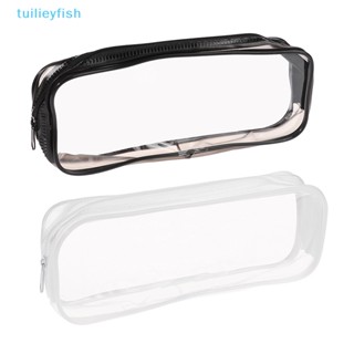 Tuilieyfish ใหม่ กระเป๋าดินสอ มีซิป จุของได้เยอะ สีโปร่งใส สําหรับใส่เครื่องเขียน สํานักงาน โรงเรียน