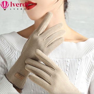 Lveror ถุงมือ ผ้ากํามะหยี่ กันลม ให้ความอบอุ่น กันลื่น สไตล์เยอรมัน สําหรับผู้หญิง