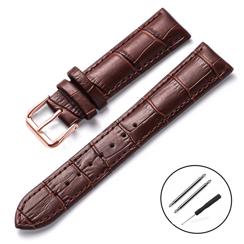 สายนาฬิกาข้อมือ สายหนังวัวแท้ 16 มม. 18 มม. 19 มม. 20 มม. 22 มม. 24 มม. สําหรับผู้ชาย และผู้หญิง - รูปที่ 3