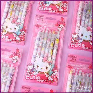 SANRIO Sy2 ปากกาเจล ลายการ์ตูน Hello Kitty Kuromi เครื่องเขียน สําหรับนักเรียน 6 ชิ้น ต่อชุด YS2