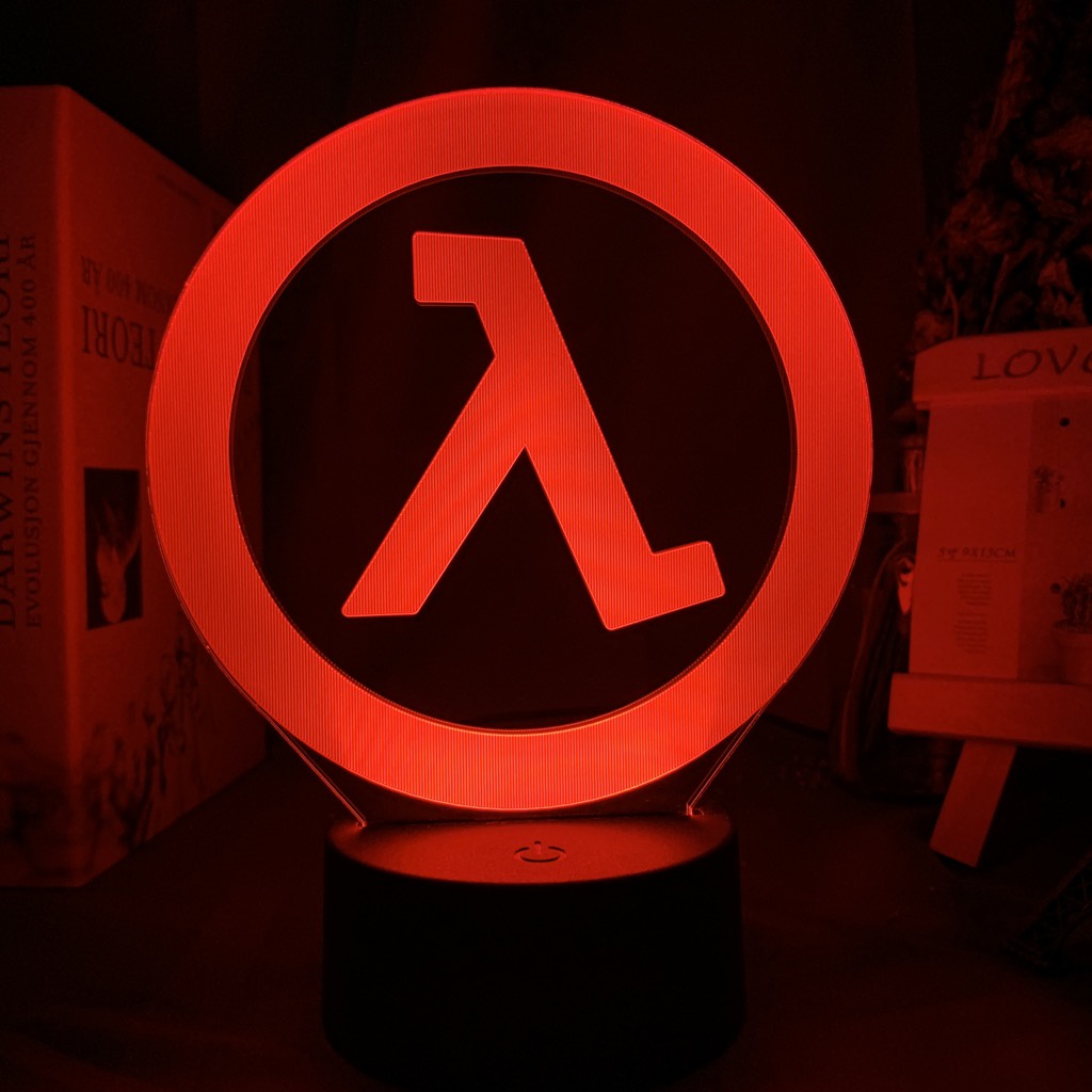 โคมไฟกลางคืน Led รูปโลโก้ Half Life เปลี่ยนสีได้ สําหรับตกแต่งห้องเกม