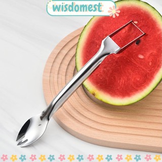 Wisdomest ส้อมสเตนเลส 3-In-1 3-In-1 ปลอดภัย สําหรับตัดแตงโม ผลไม้ 2 ชิ้น