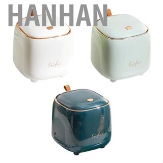 Hanhan Push Button Table Trash Can  Large Opening Double Layer Comfortable Touch Small Desktop Bin for Living Room