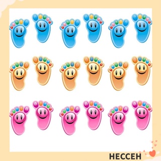 Hecceh สติกเกอร์ไวนิล ลายการ์ตูนสัตว์ยิ้มน่ารัก มีกาวในตัว สําหรับติดตกแต่งพื้นเด็ก เนอสเซอรี่ 30 คู่