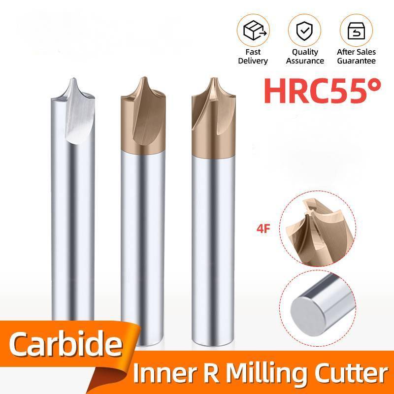 ดอกกัดเอ็นมิล คาร์ไบด์ มุมรัศมี 4 แฉก HRC55 R0.5 R1 R2 R3 R4 R5 CNC 1 ชิ้น