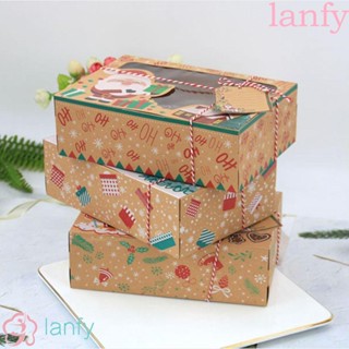 Lanfy กล่องขนมคุกกี้ ขนมหวาน อเนกประสงค์ พร้อมหน้าต่าง 3 6 9 12 ชิ้น