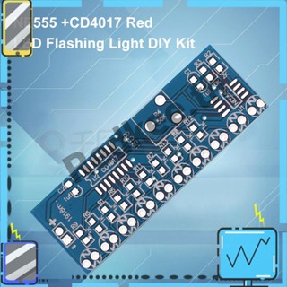 Ne555 CD4017 ชุดไฟกระพริบ LED SMD 2.5-14.5V สําหรับฝึกบัดกรี DIY [Redkee.th]