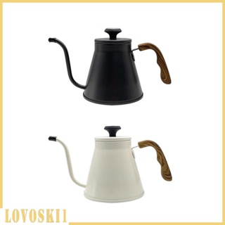 [Lovoski1] กาต้มน้ําชา กาแฟ ด้ามจับไม้ น้ําหนักเบา กันรอยขีดข่วน 1000 มล. สําหรับปิกนิก บ้าน